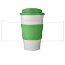 Americano® 350 ml insulated tumbler with grip, PP Plastic, Silicone, White,Green  