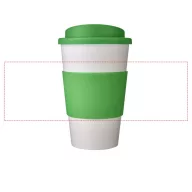   Americano® 350 ml insulated tumbler with grip, PP Plastic, Silicone, White,Green  