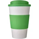 Americano® 350 ml insulated tumbler with grip, PP Plastic, Silicone, White,Green  