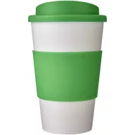   Americano® 350 ml insulated tumbler with grip, PP Plastic, Silicone, White,Green  