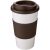 Americano® 350 ml insulated tumbler with grip, PP Plastic, Silicone, White,Brown  