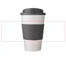 Americano® 350 ml insulated tumbler with grip, PP Plastic, Silicone, White,Grey