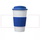 Americano® 350 ml insulated tumbler with grip, PP Plastic, Silicone, White,Mid Blue