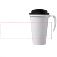  Americano® Grande 350 ml insulated mug, PP Plastic, White, solid black