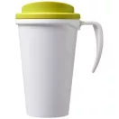 Americano® Grande 350 ml insulated mug, PP Plastic, White,Lime green