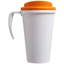 Americano® Grande 350 ml insulated mug, PP Plastic, White,Orange  
