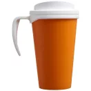 Americano® Grande 350 ml insulated mug, PP Plastic, Orange,White