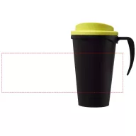   Americano® Grande 350 ml insulated mug, PP Plastic, solid black,Lime  