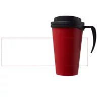  Americano® Grande 350 ml insulated mug, PP Plastic, Red, solid black