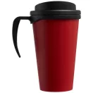 Americano® Grande 350 ml insulated mug, PP Plastic, Red, solid black