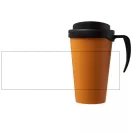 Americano® Grande 350 ml insulated mug, PP Plastic, Orange, solid black
