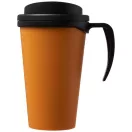 Americano® Grande 350 ml insulated mug, PP Plastic, Orange, solid black
