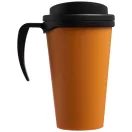 Americano® Grande 350 ml insulated mug, PP Plastic, Orange, solid black