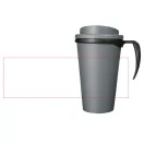 Americano® Grande 350 ml insulated mug, PP Plastic, Grey, solid black
