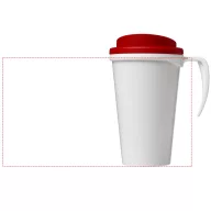   Brite-Americano® grande 350 ml insulated mug, PP Plastic, White, Red  