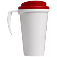   Brite-Americano® grande 350 ml insulated mug, PP Plastic, White, Red  
