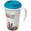 Brite-Americano® grande 350 ml insulated mug, PP Plastic, White,Aqua