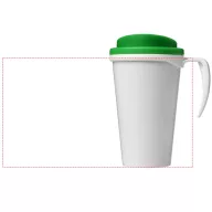   Brite-Americano® grande 350 ml insulated mug, PP Plastic, White, Green  