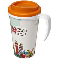   Brite-Americano® grande 350 ml insulated mug, PP Plastic, White,Orange  