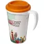 Brite-Americano® grande 350 ml insulated mug, PP Plastic, White,Orange  