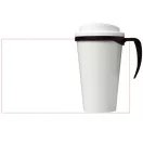 Brite-Americano® grande 350 ml insulated mug, PP Plastic, solid black,White