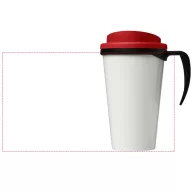   Brite-Americano® grande 350 ml insulated mug, PP Plastic, solid black, Red  