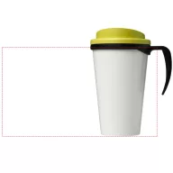   Brite-Americano® grande 350 ml insulated mug, PP Plastic, solid black,Lime  