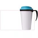 Brite-Americano® grande 350 ml insulated mug, PP Plastic, solid black,aqua blue