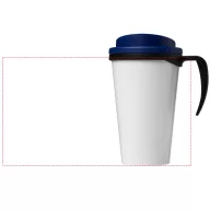   Brite-Americano® grande 350 ml insulated mug, PP Plastic, solid black,Mid Blue