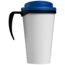 Brite-Americano® grande 350 ml insulated mug, PP Plastic, solid black,Mid Blue