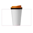 Brite-Americano® grande 350 ml insulated mug, PP Plastic, solid black,Orange  