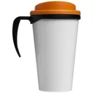 Brite-Americano® grande 350 ml insulated mug, PP Plastic, solid black,Orange  