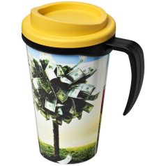   Brite-Americano® grande 350 ml insulated mug, PP Plastic, solid black,Yellow  