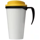 Brite-Americano® grande 350 ml insulated mug, PP Plastic, solid black,Yellow  
