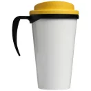 Brite-Americano® grande 350 ml insulated mug, PP Plastic, solid black,Yellow  