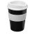 Americano® medio 300 ml tumbler with grip, PP Plastic, Silicone, solid black,White