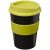 Americano® medio 300 ml tumbler with grip, PP Plastic, Silicone, solid black,Lime  