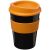 Americano® medio 300 ml tumbler with grip, PP Plastic, Silicone, solid black,Orange  