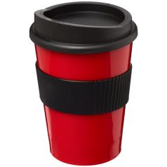   Americano® medio 300 ml tumbler with grip, PP Plastic, Silicone, Red, solid black