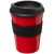 Americano® medio 300 ml tumbler with grip, PP Plastic, Silicone, Red, solid black