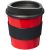 Americano® primo 250 ml tumbler with grip, PP Plastic, Silicone, Red, solid black
