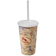   Brite-Americano® 350 ml double-walled stadium cup, PP Plastic, Silicone, White