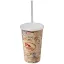 Brite-Americano® 350 ml double-walled stadium cup, PP Plastic, Silicone, White