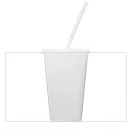 Brite-Americano® 350 ml double-walled stadium cup, PP Plastic, Silicone, White