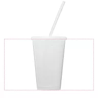   Brite-Americano® 350 ml double-walled stadium cup, PP Plastic, Silicone, White