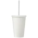 Brite-Americano® 350 ml double-walled stadium cup, PP Plastic, Silicone, White