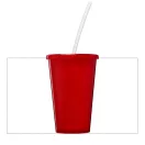 Brite-Americano® 350 ml double-walled stadium cup, PP Plastic, Silicone, Red