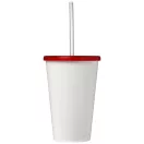 Brite-Americano® 350 ml double-walled stadium cup, PP Plastic, Silicone, Red