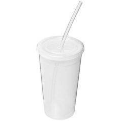   Cana plastic 350 ml, perete dublu, 20IAN568, Transparent, Plastic, Silicon