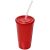 Cana plastic 350 ml, perete dublu, 20IAN567, Rosu, Plastic, Silicon